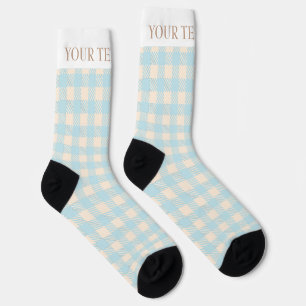 Niedlich Baby Blue Gingham, kariert geprüft Socken