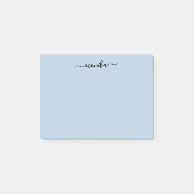 Niedlich Baby Blue Individuelle Name Post-it Klebezettel (Vorderseite)