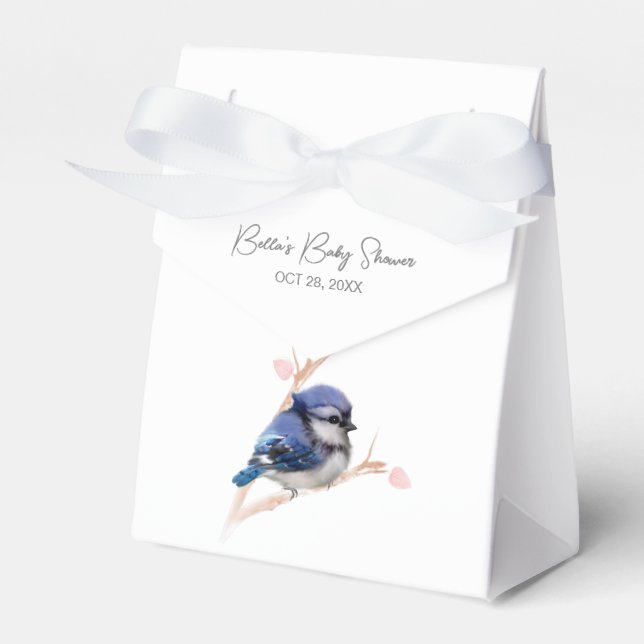 Niedlich Baby Blue Jay Baby Dusche Geschenkschachtel (Vorderseite)