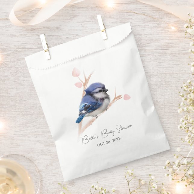 Niedlich Baby Blue Jay Baby Dusche Geschenktütchen (Ausgeschnitten)