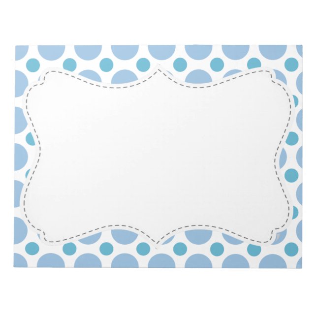 Niedlich Baby Blue Polka Dots Notizblock (Vorderseite)