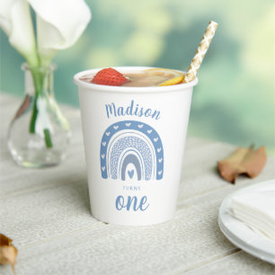 Niedlich Baby Blue Rainbow Boho Pappbecher