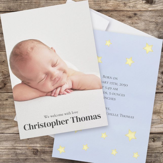 Niedlich Baby Blue Simple Foto Kinderzimmer Rhyme  Ankündigung (Von Creator hochgeladen)