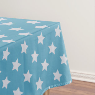Niedlich Baby Blue Star Light Gray Repeat Muster Tischdecke