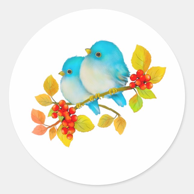 Niedlich Baby Bluebirds Bird Sticker (Vorderseite)