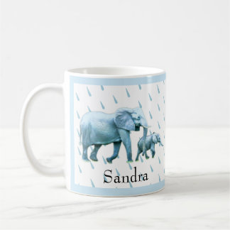 Niedlich Baby Boy Blue Elephants Baby Dusche Kaffeetasse