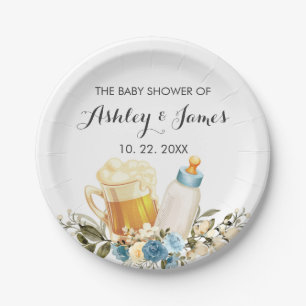 Niedlich Baby Boy Brewing Blue Cheers Baby Dusche Pappteller