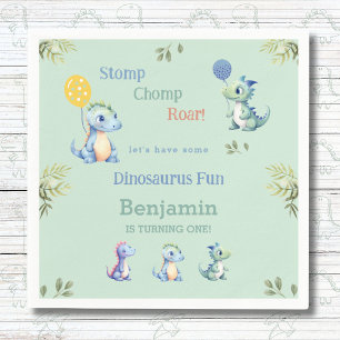 Niedlich Baby Boy Dinosaur 1. Geburtstag Party Serviette