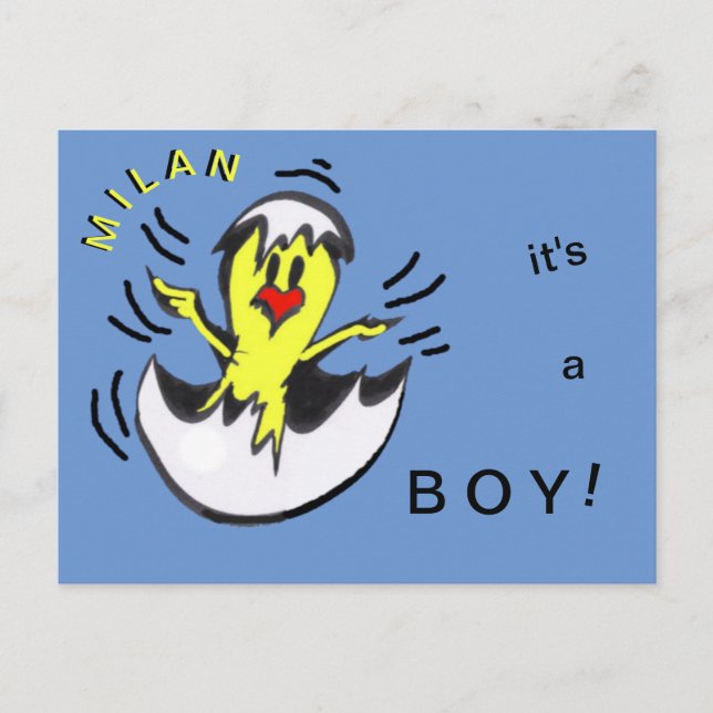 Niedlich Baby BOY Kick Cartoon Cust. Postkarte (Vorderseite)