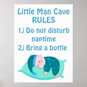 Niedlich Baby Boy Little Man Höhle regiert Kinderz Poster