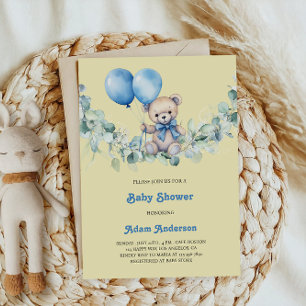 Niedlich Baby Boy Shower Invite - Blue Balloons & Einladung