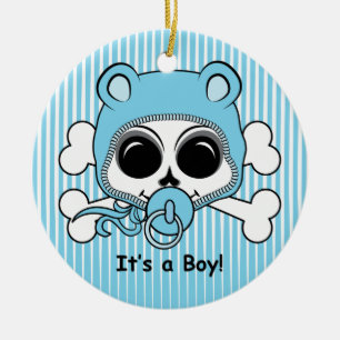 Niedlich Baby Boy Skull Keramik Ornament