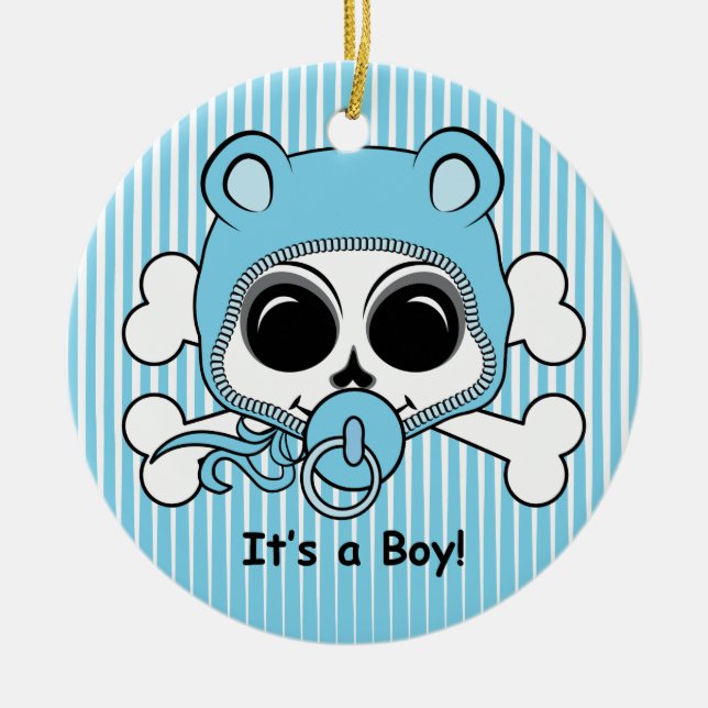 Niedlich Baby Boy Skull Keramik Ornament (Vorne)