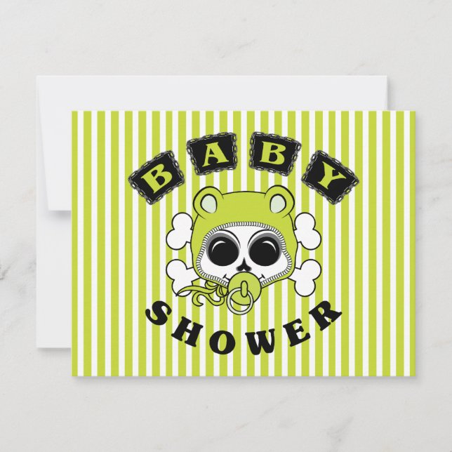 Niedlich Baby Boy Skull - Lime Green (Vorderseite)