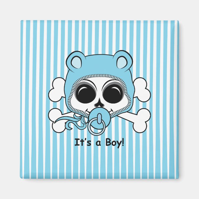 Niedlich Baby Boy Skull Magnet (Vorne)