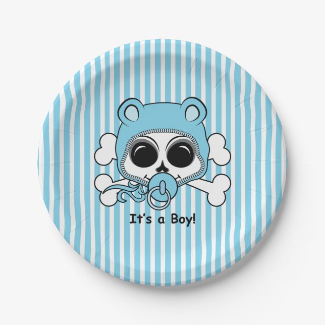 Niedlich Baby Boy Skull Pappteller (Vorderseite)