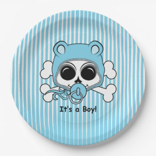 Niedlich Baby Boy Skull Pappteller