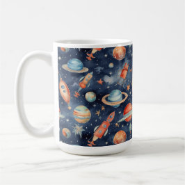 Niedlich Baby Boy Space Planet Watercolor Blue Ora Kaffeetasse