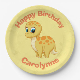 Niedlich Baby Brontosaurus Dinosaurier Cutisaurus Pappteller