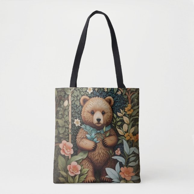 Niedlich Baby Brown Bear William Morris Inspiriert (Vorderseite)