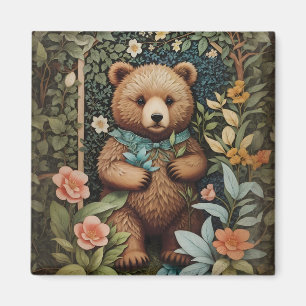 Niedlich Baby Brown Bear William Morris Inspiriert Magnet
