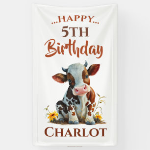 Niedlich Baby Brown Cow Banner