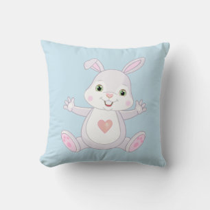 Niedlich Baby Bunny auf Light Blue Kissen