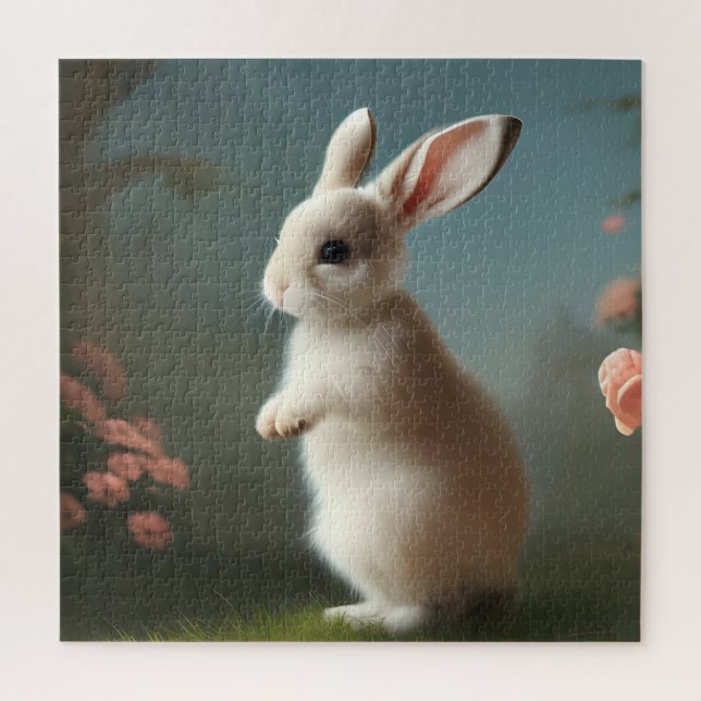Niedlich Baby Bunny Portrait Puzzle (Vertikal)
