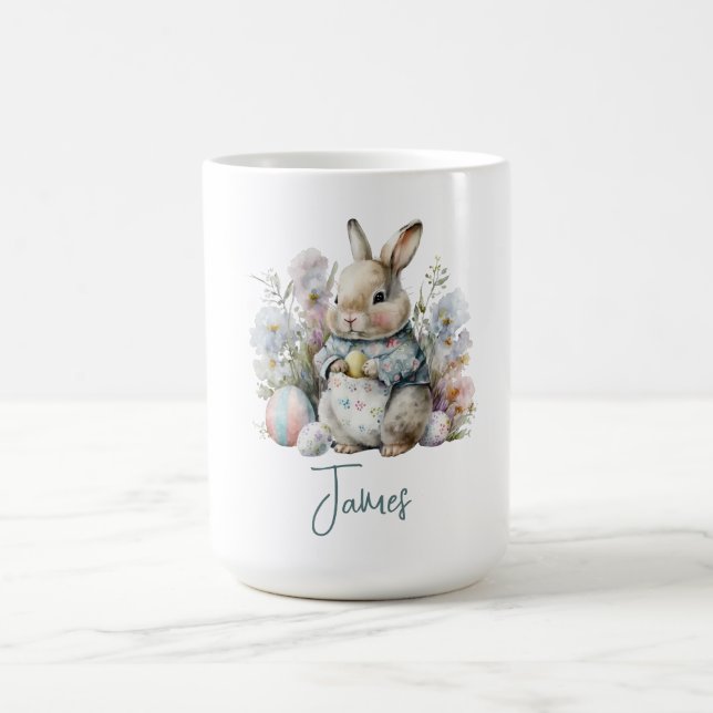 Niedlich Baby Bunny Spring Blumen Osterfest Kaffeetasse (Mittel)