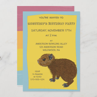 Niedlich Baby Capybara Illustration Party Einladung