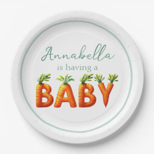Niedlich Baby Carrots Spring Baby Dusche Pappteller