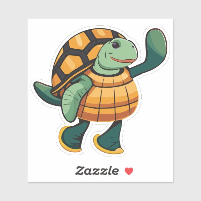 Niedlich Baby Cartoon Character Turtle Aufkleber (Blatt)