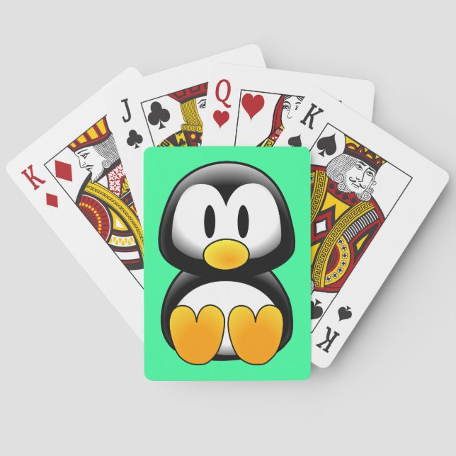 Niedlich Baby Cartoon Penguin Spielkarten (Rückseite)