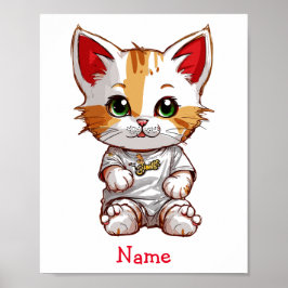 Niedlich Baby Cat Individuelle Name Poster