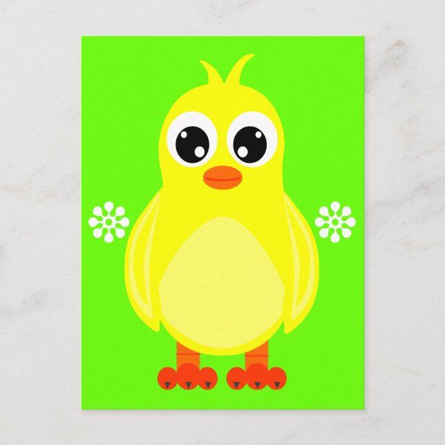 Niedlich Baby Chick Cartoon Postkarte (Vorderseite)