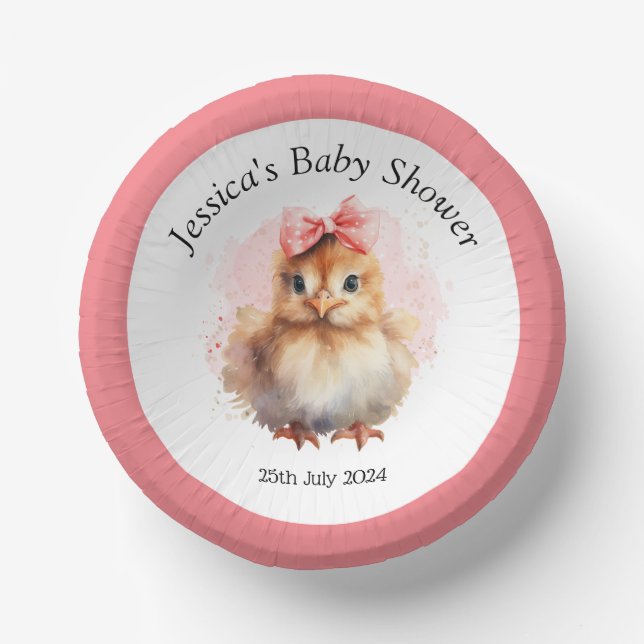 Niedlich Baby Chick Pappteller (Vorderseite)