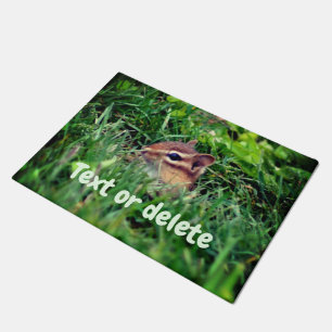 Niedlich Baby Chipmunk Peeking Wildlife Personalis Fußmatte