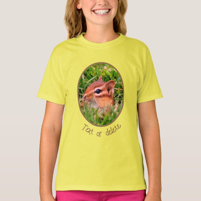 Niedlich Baby Chipmunk Peeking Wildlife T-Shirt (Vorderseite)