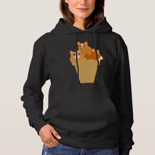 Niedlich Baby Corgi Hoodie (Vorderseite)