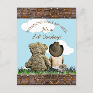 Niedlich Baby Cowboy und Teddy Bear Baby Showroom  Postkarte