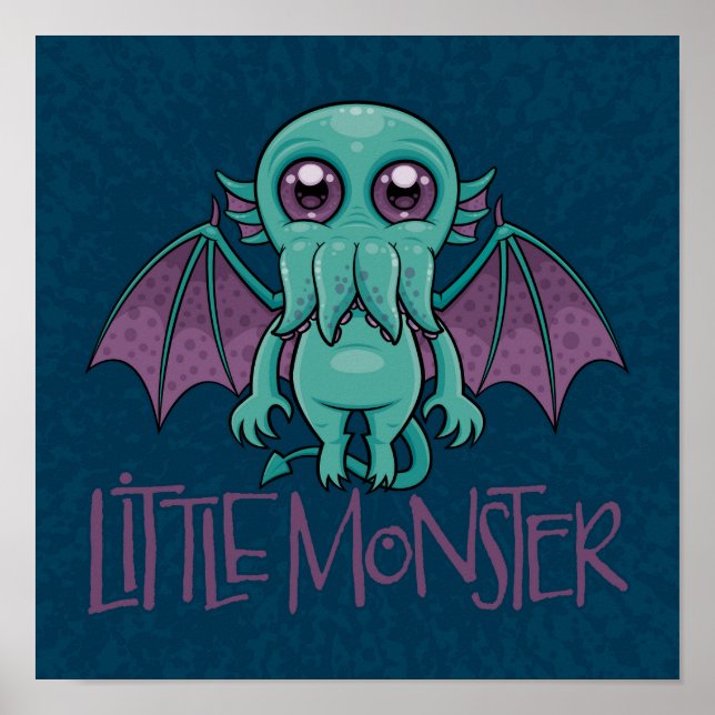Niedlich Baby Cthulhu Klein Monster Poster (Vorne)
