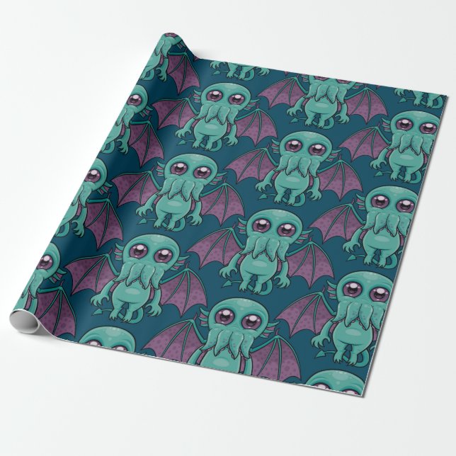 Niedlich Baby Cthulhu Monster Geschenkpapier (Ungerollt)
