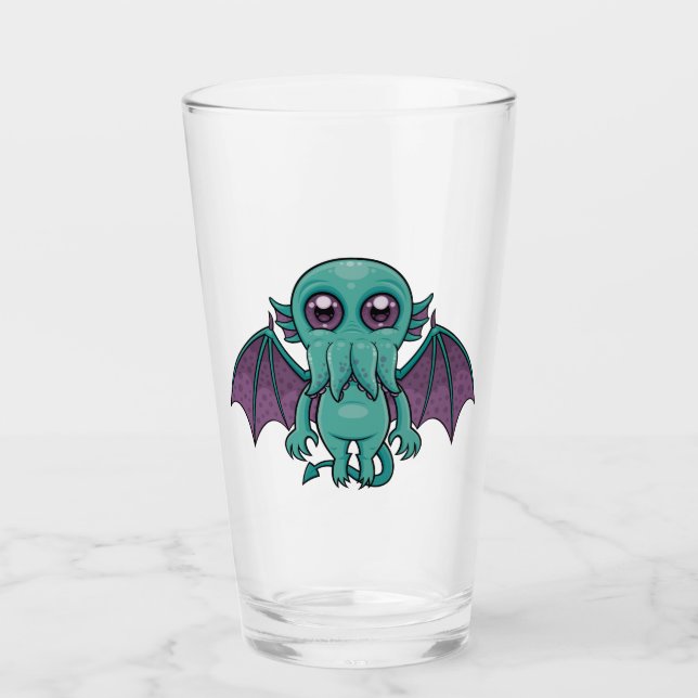 Niedlich Baby Cthulhu Monster Glas (Vorderseite)