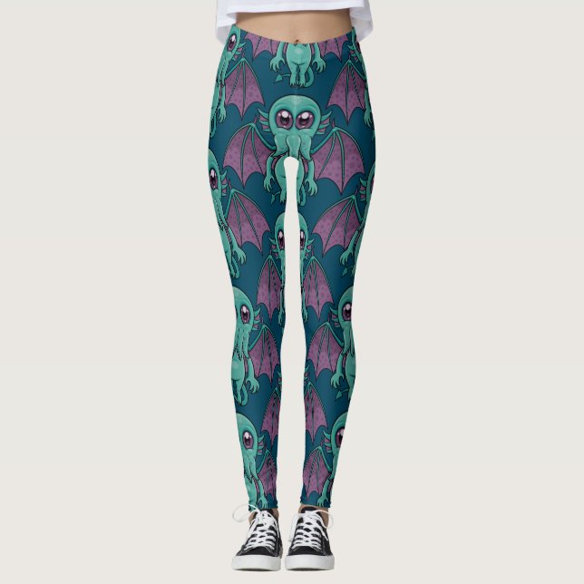 Niedlich Baby Cthulhu Monster Leggings (Vorderseite)