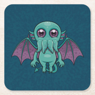 Niedlich Baby Cthulhu Monster Rechteckiger Pappuntersetzer