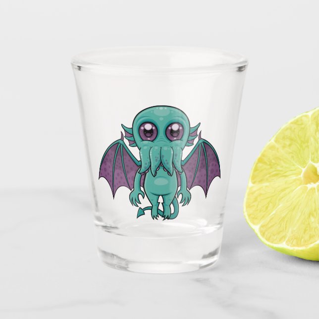 Niedlich Baby Cthulhu Monster Schnapsglas (Vorderseite)