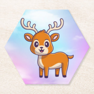 Niedlich Baby Deer Cartoon-23501 Untersetzer