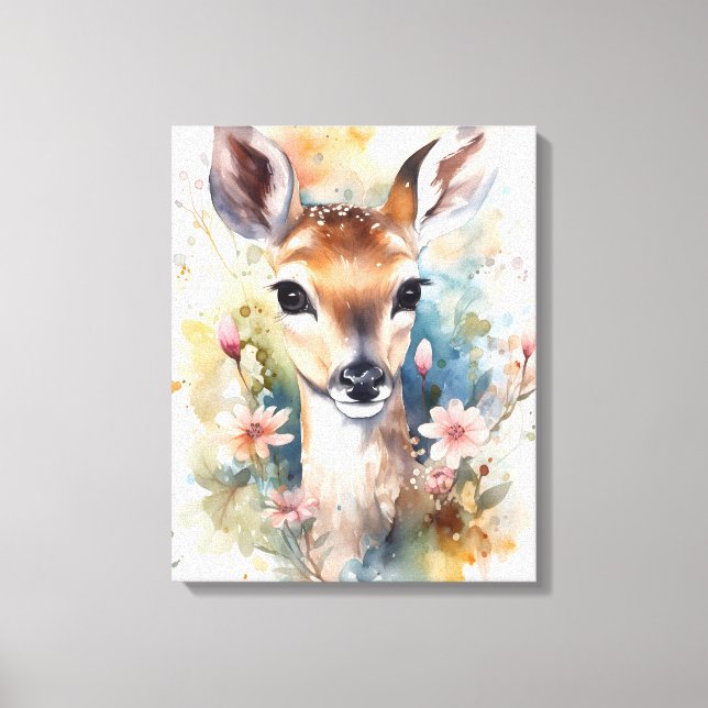 Niedlich Baby Deer Leinwanddruck (Vorderseite)