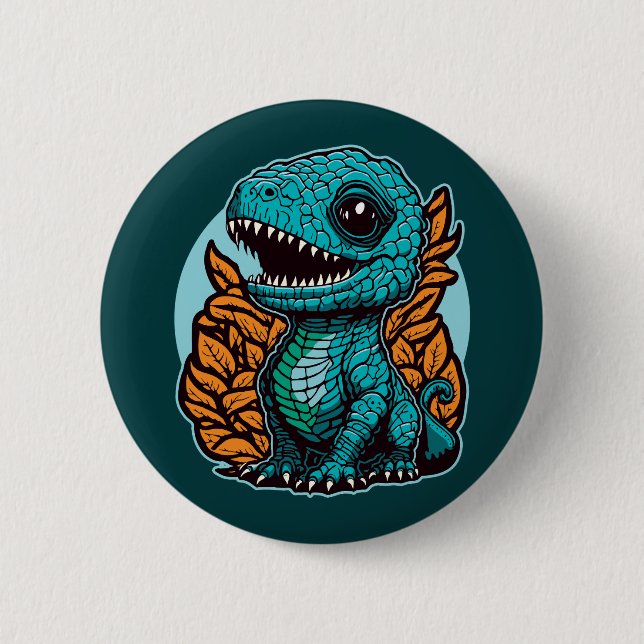 Niedlich Baby Dinosaur Button (Vorderseite)