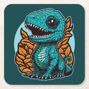 Niedlich Baby Dinosaur Rechteckiger Pappuntersetzer